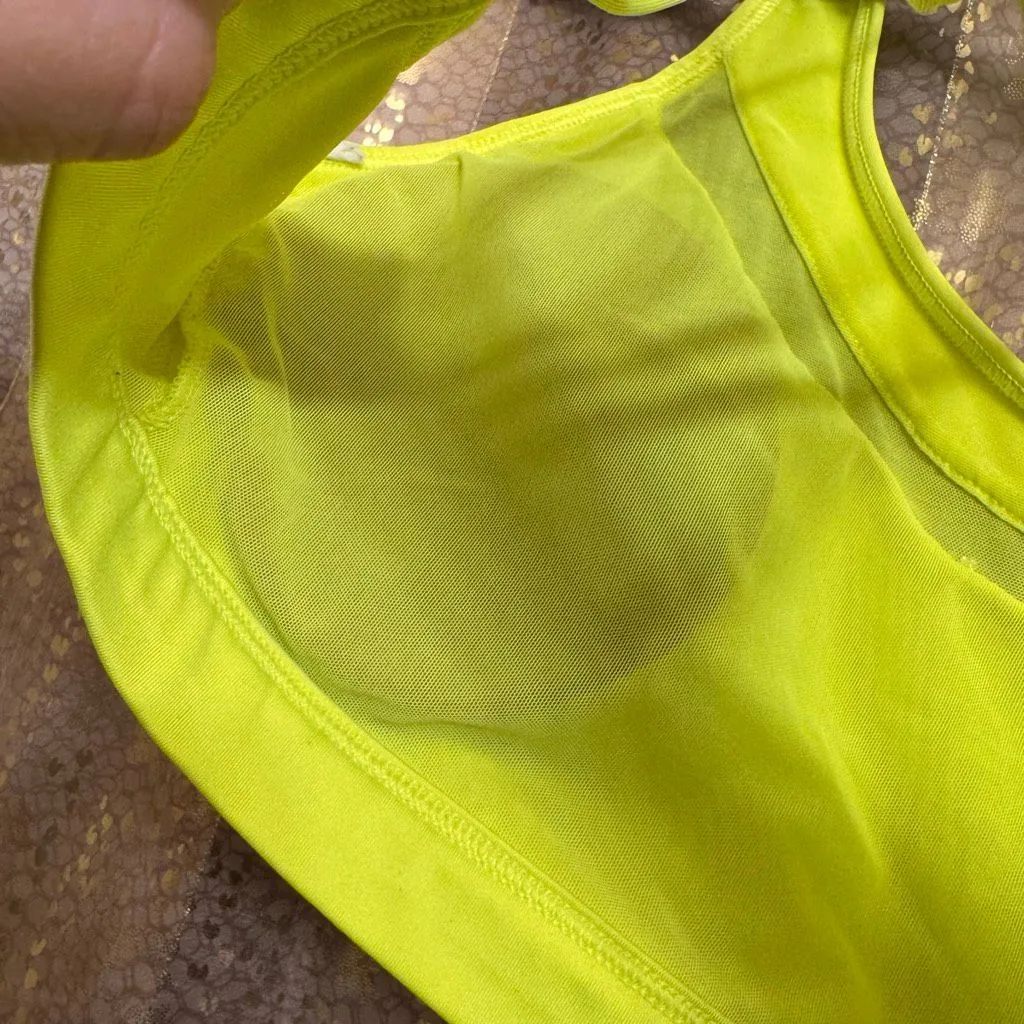 VSX Sport Victorias Secret Neon Yellow Strappy Longline Sports Bra S/M - Image 4