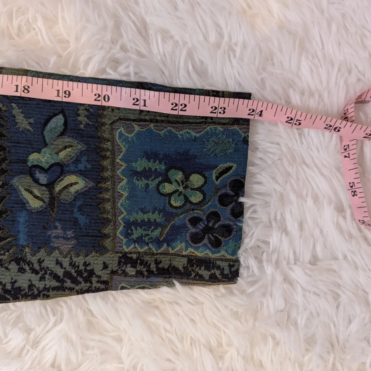 Vintage 90s Coldwater Creek Floral Tapestry Jacket Blue Green Zip Up - Image 9