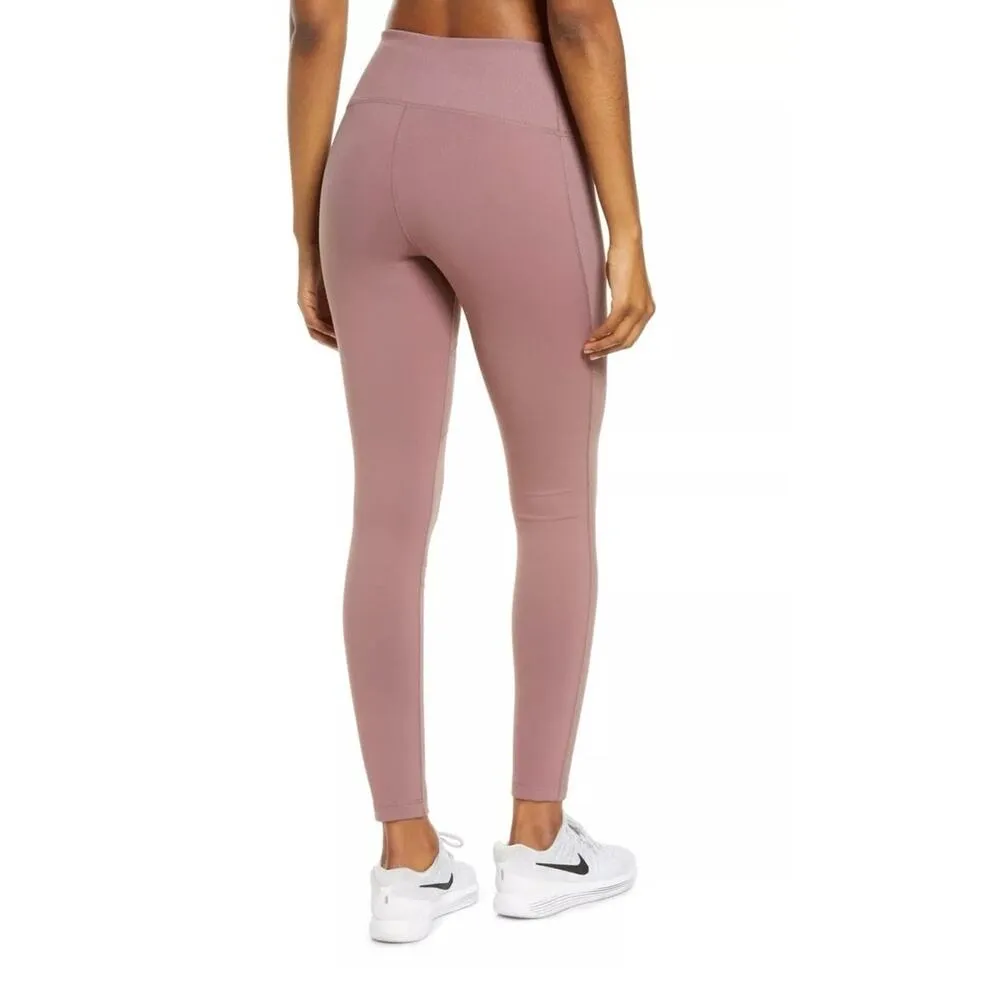 NEW Zella Moto Ribbed High Waist Ankle Leggings - Purple Taupe - A41 - Image 2