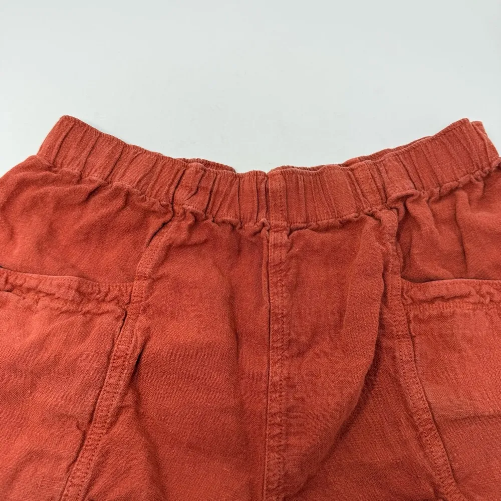Faherty Lighthouse Red Linen Pull On Shorts Size Small - Image 8