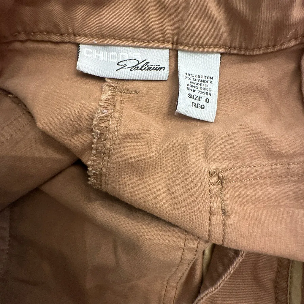 Chico's Platinum Petra Pant brown cargo pants Chicos Size 0 - Image 5