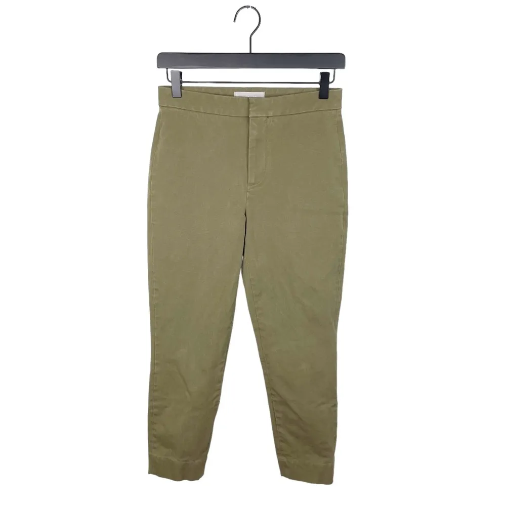 Everlane The Fixed-Waist Stretch Cotton Pant Military Olive Green Women's Size 2 - Image 2