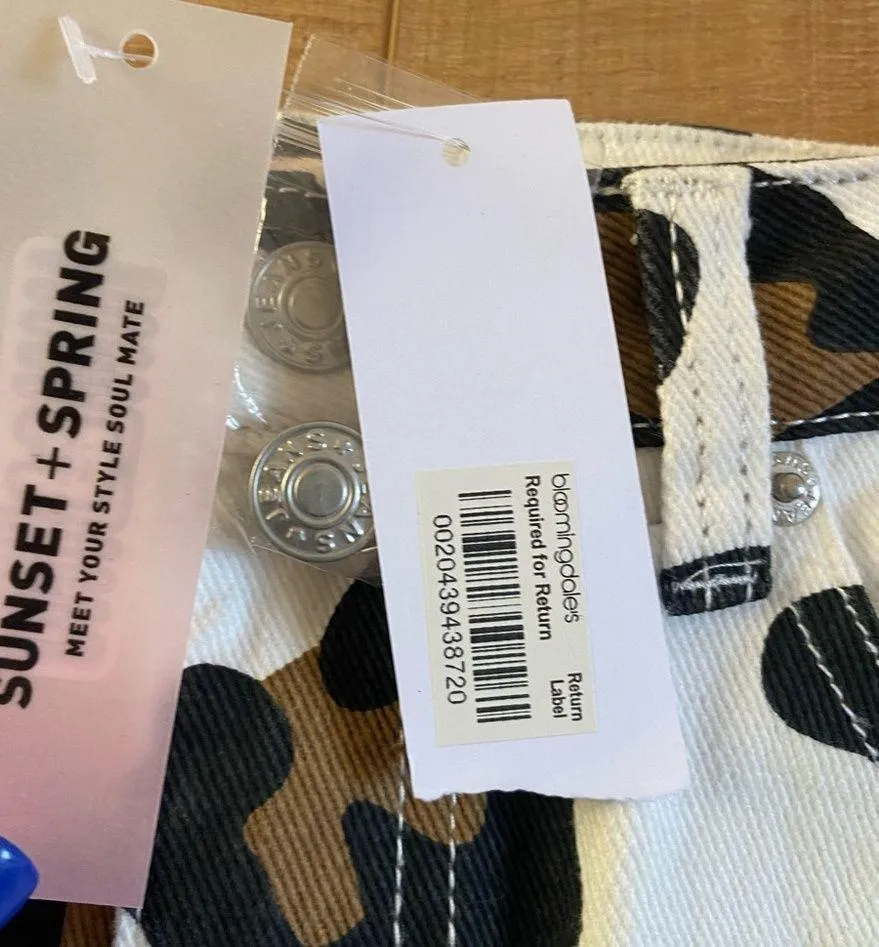 NWT Sunset & Spring Cheetah Print mini skirt white brown animal print spring Size XS - Image 3