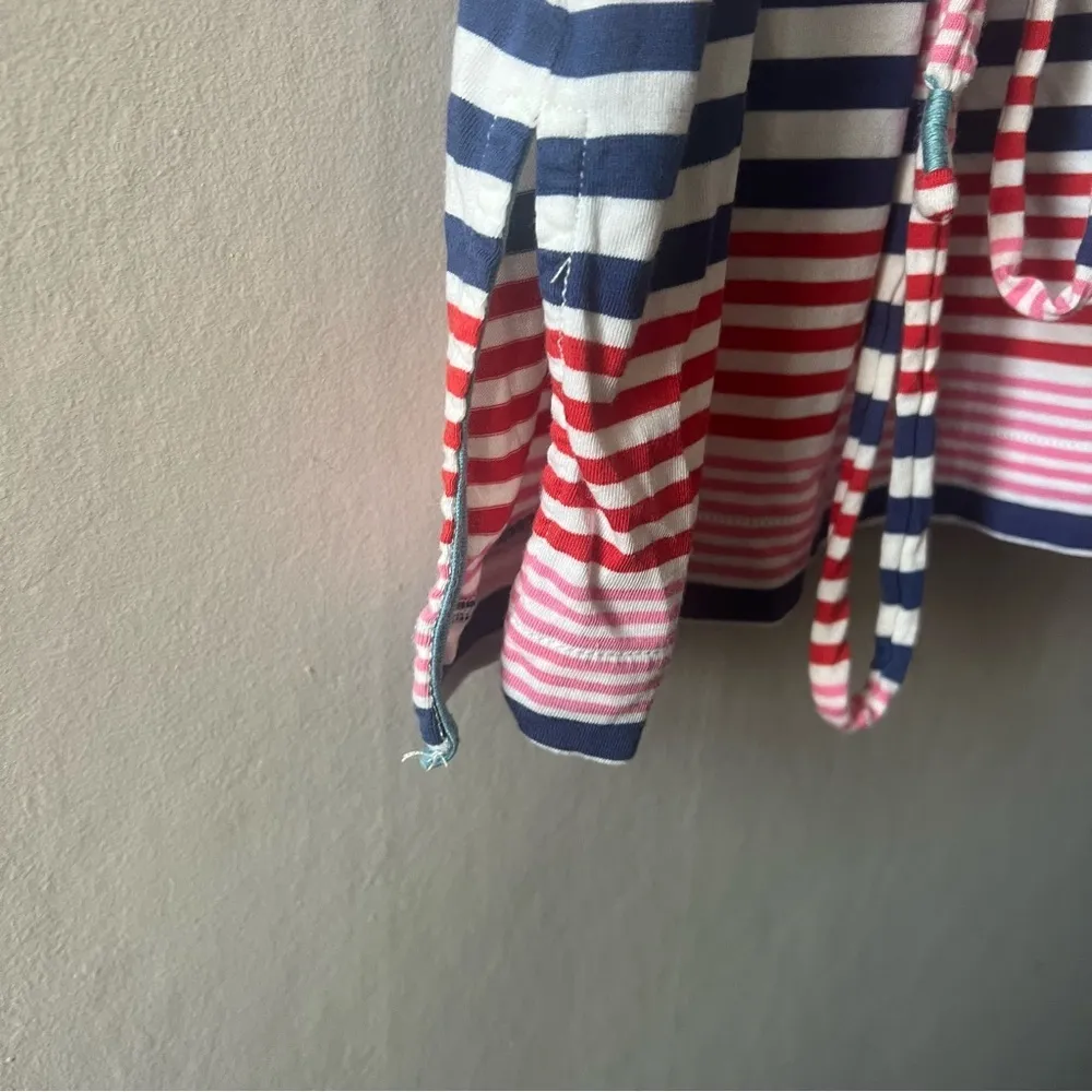 Boden Adriana Striped Cap Sleeve Wide Neck Belted Jersey Knit Mini Dress Size M Blue Size M - Image 6