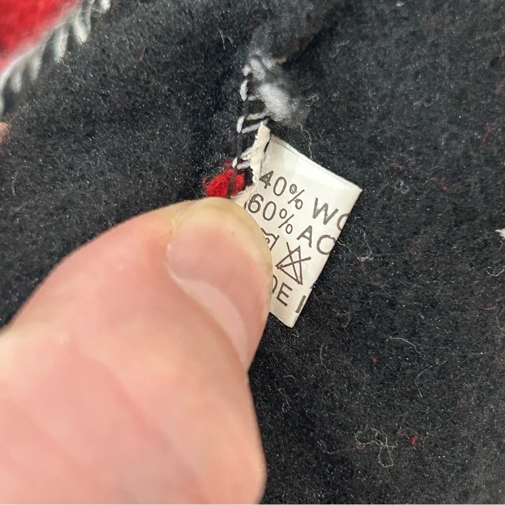 Knitted Nepalese Winter Ski Red Pom Pom Ear Flaps Tassels Wool Beanie Hat Cap - Image 4