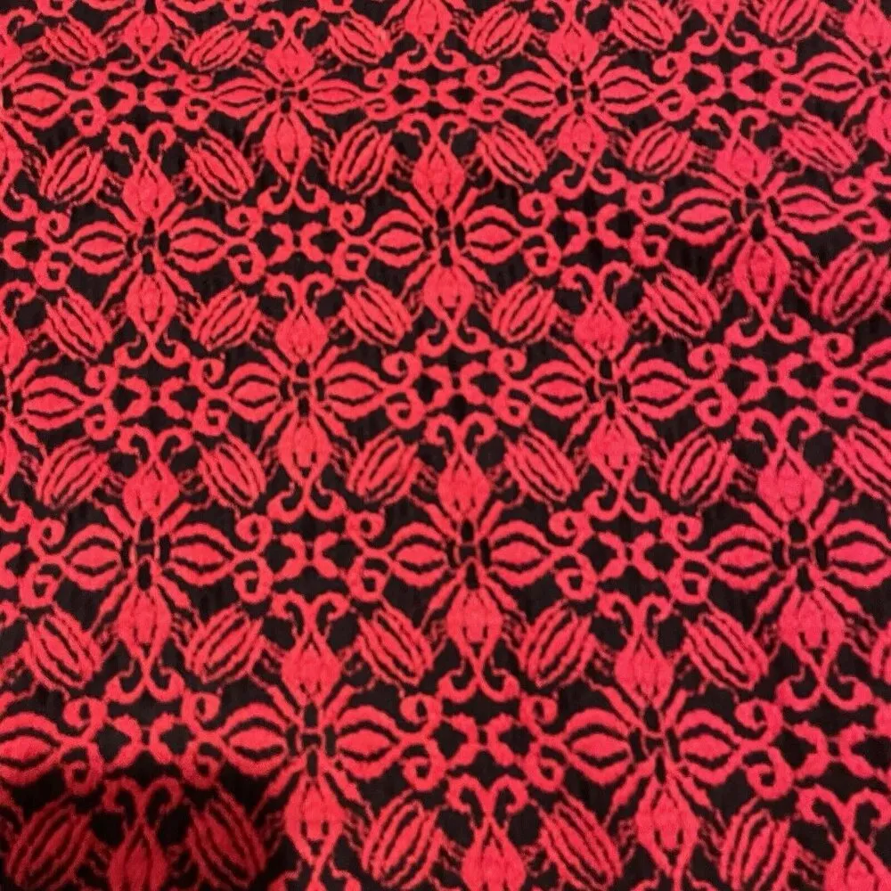 CATHERINES Womens Stretch Nylon Lace Blouse Lined Red Black 4X 30 32W Holiday - Image 2