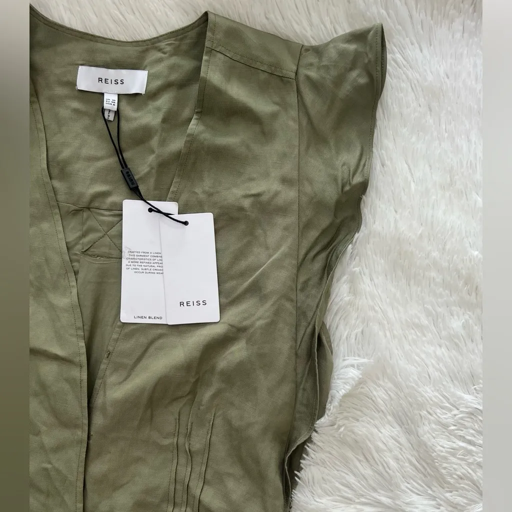 Reiss Women  Olive Green Dress Size 6 - Image 6