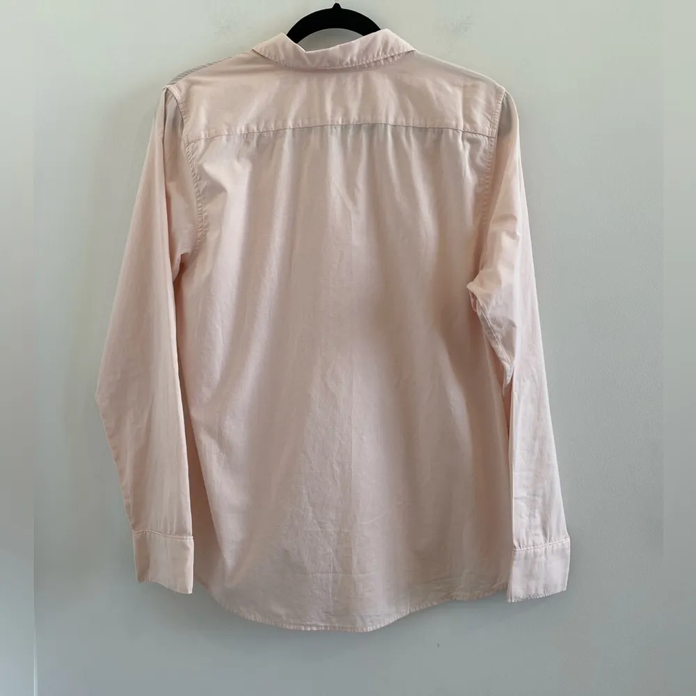 Outerknown Women’s Light Pink Marlow Organic Cotton Button Down Shirt Medium - Image 7