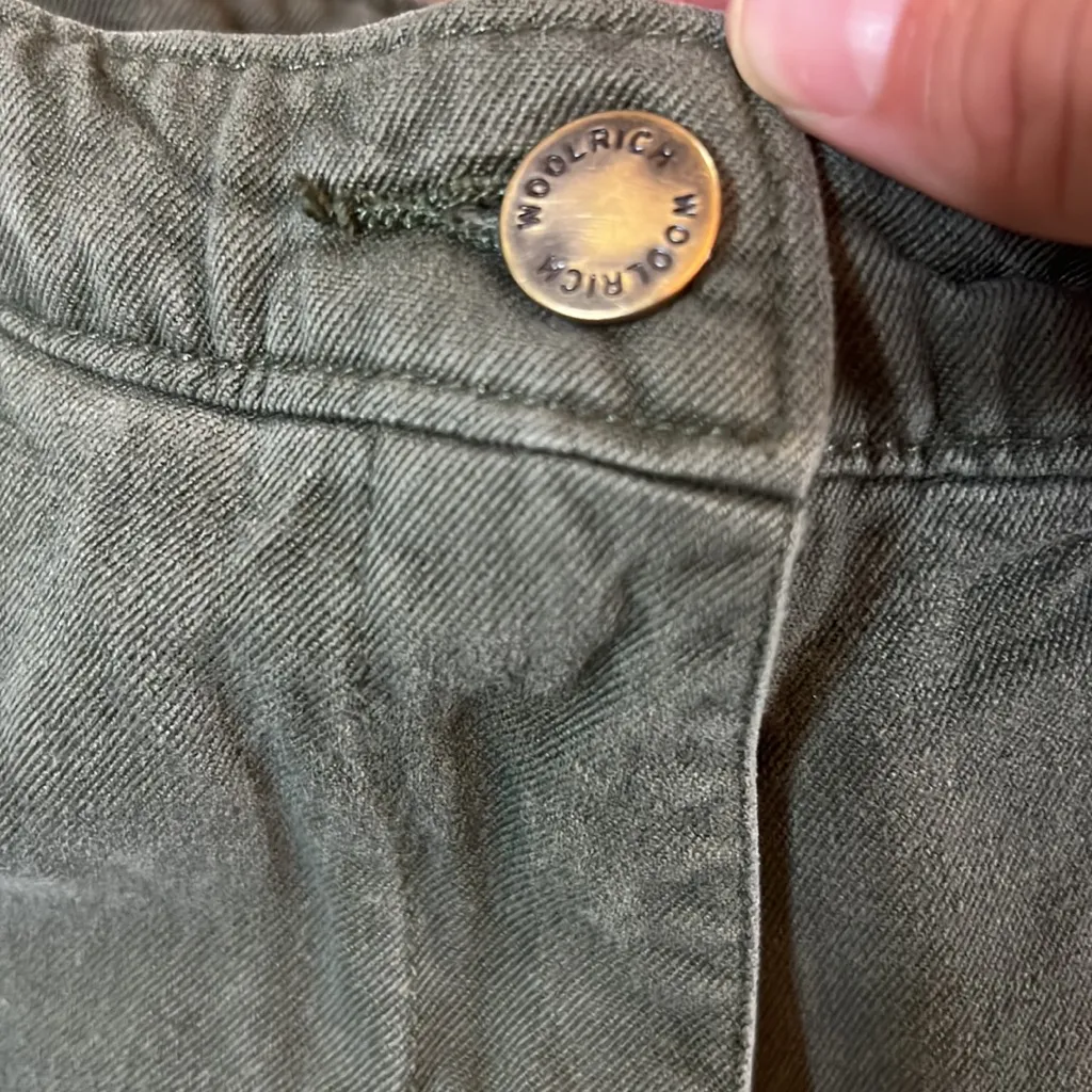 Woolrich Bamboo Olive Green Jean Pant Casual Stretch Cropped Ankle high rise - Image 6