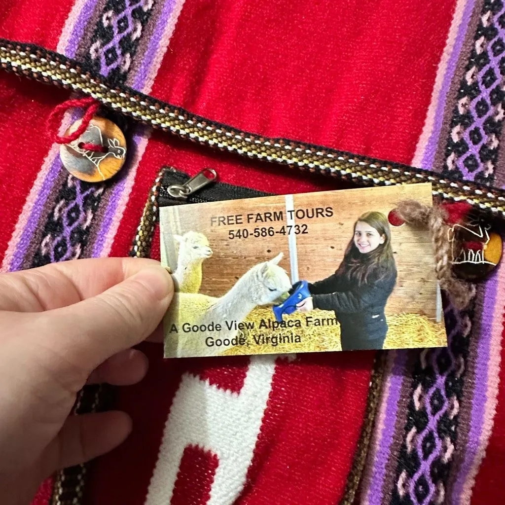 Handmade Llama Alpaca Crossbody Bag Purse New NWT - Image 3