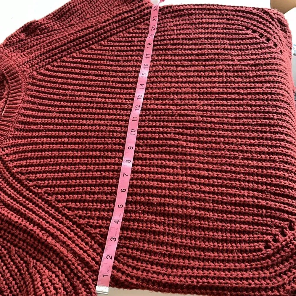 XXL acrylic crochet sweater ribbed knit cuff ribbed hem sweater plus top - Image 7