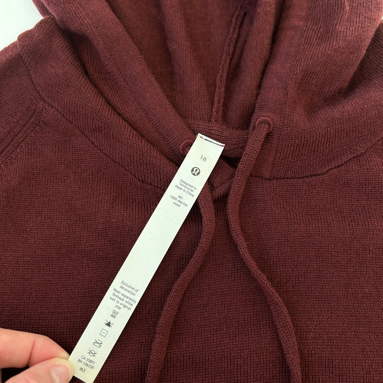 Lululemon Light Merino Wool Hoodie Size 18 - Image 6