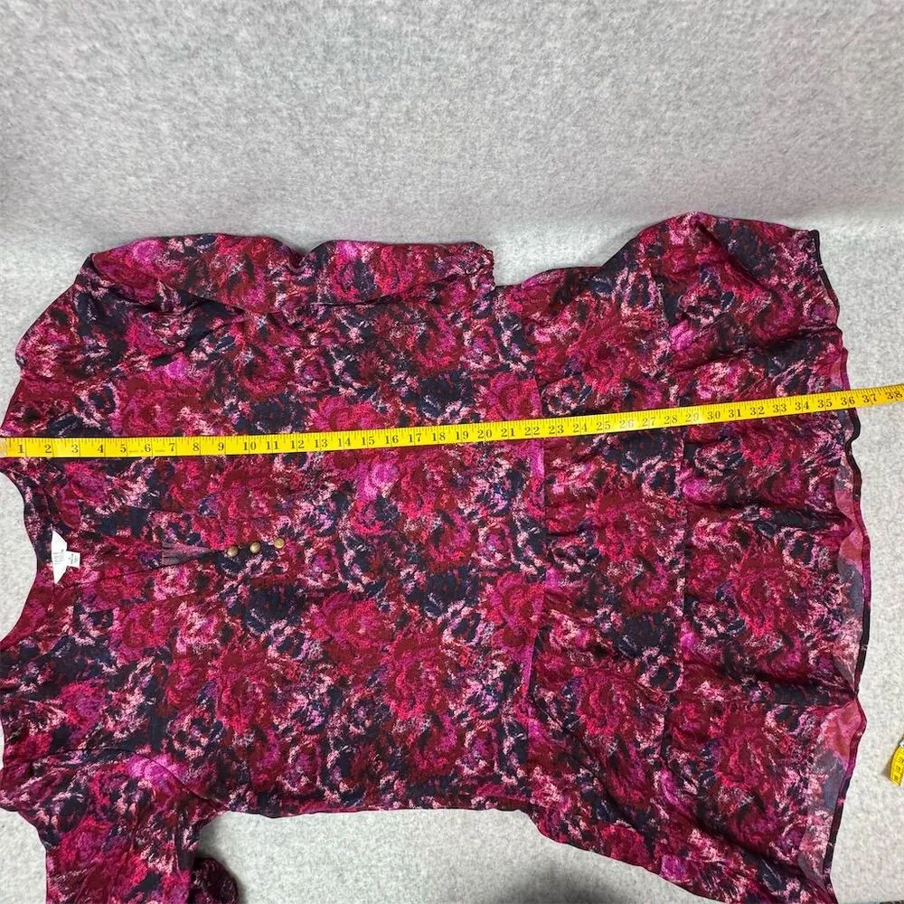 Time and Tru Women's Floral V-Neck Drop Waist Dress Size L Multicolor - Image 12