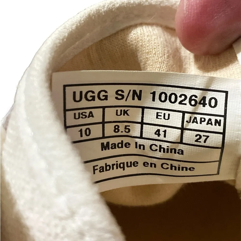 UGG Halley off white canvas linen look shoes size 10 - Image 8