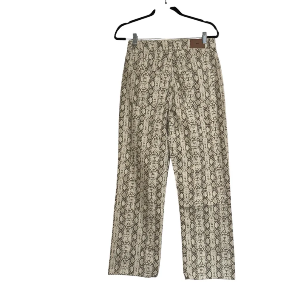 NWOT Zara Z1975 DENIM Pants ANIMAL PRINT HIGH-WAISTED STRAIGHT JEANS - Image 7