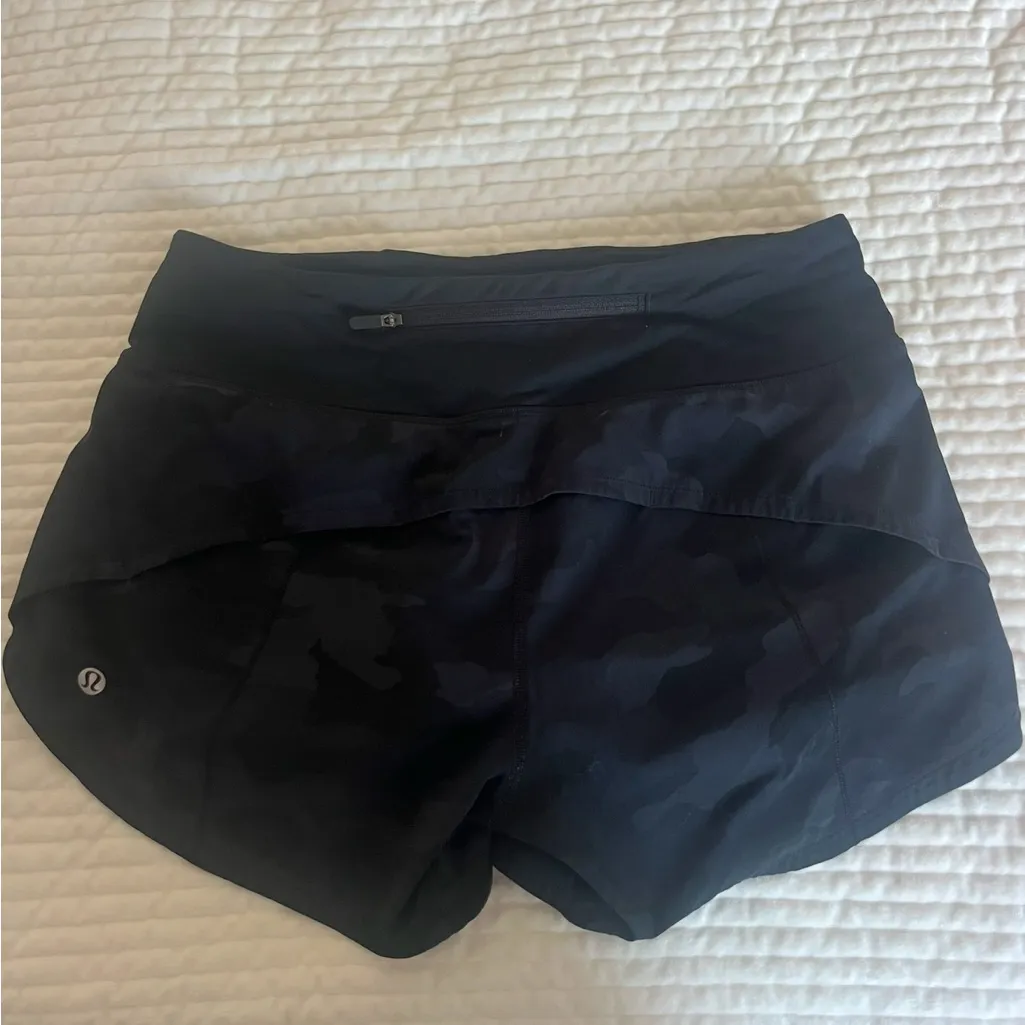 lululemon athletica Black Camouflage Athletic Shorts - Image 4