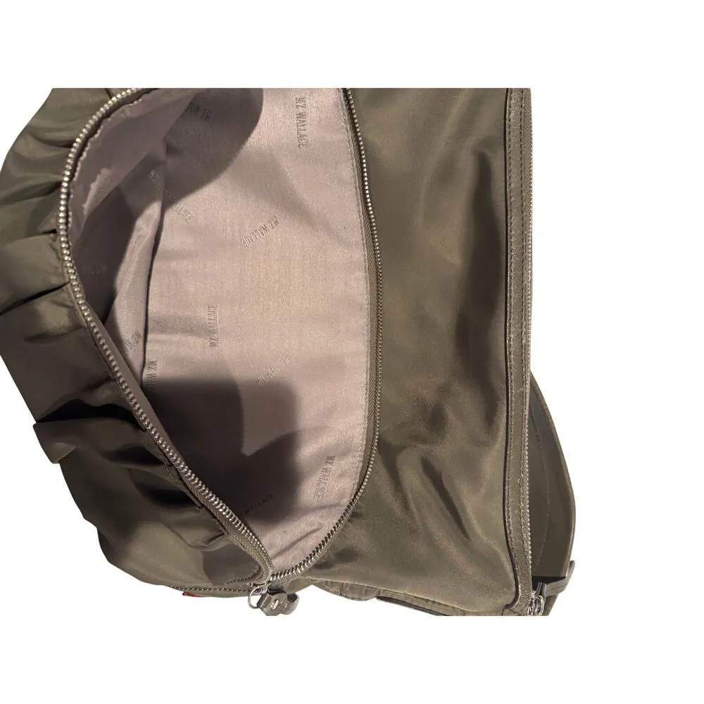 MZ WALLACE Haley Bedford Shoulder Bag in Olive Green - Image 4
