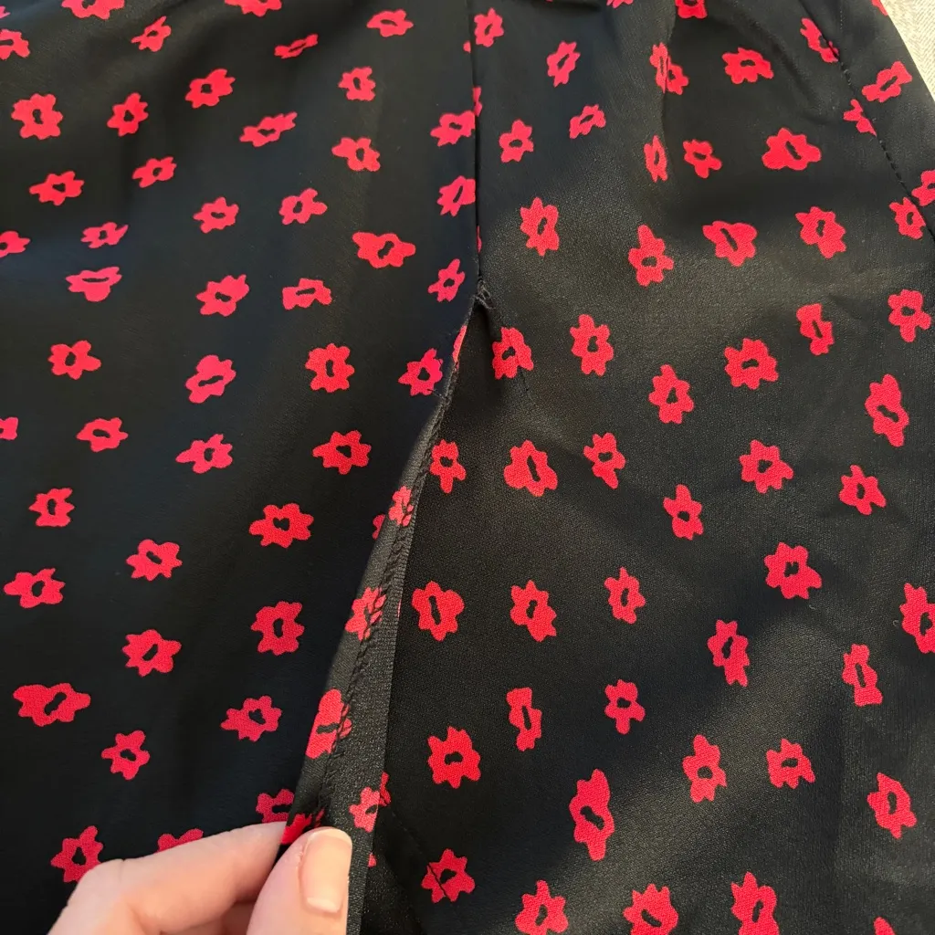 Princess Polly Women’s Floral Y2K Red Black Whimsigoth Fairy High Slit Sz 0 - Image 2