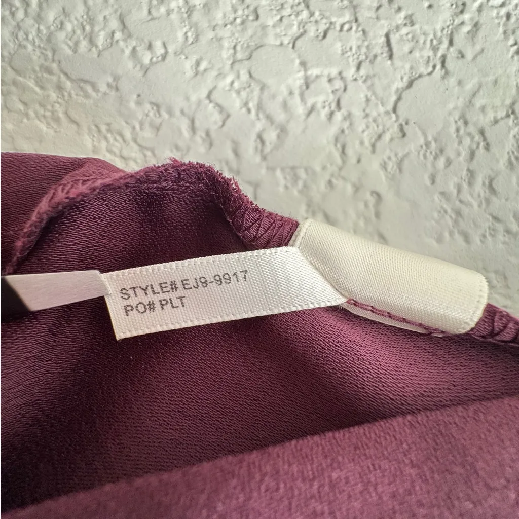 Eliza‎ J Purple Long Sleeve Jumpsuit with V Neck and Relaxed Fit READ - Image 12