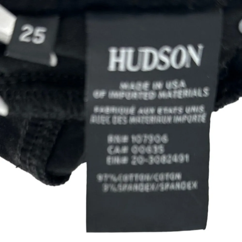 NEW Hudson Nix Black Velvet High Rise Lace Up Hem Skinny Ankle Jeans Size 25 - Image 6