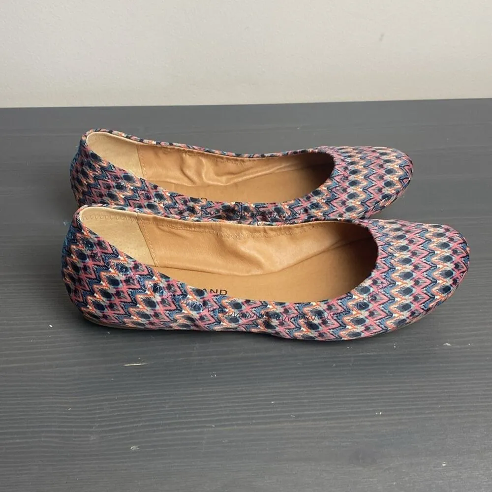 Lucky Brand Echo Ballet Flat Multicolor Aztec Woven Design Size 8 - Image 9
