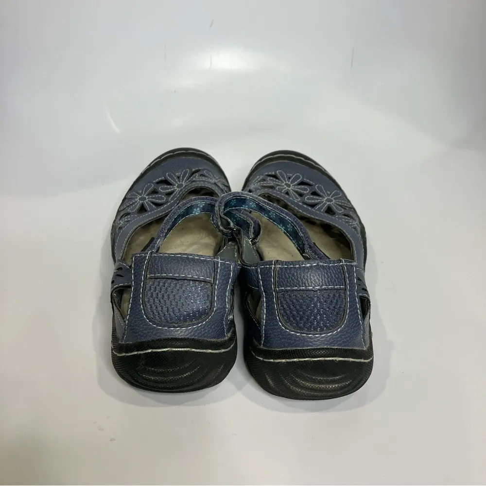 JBU by Jambu wildflower mary Jane‎ flats blue faux leather size 7.5 vegan casual - Image 4