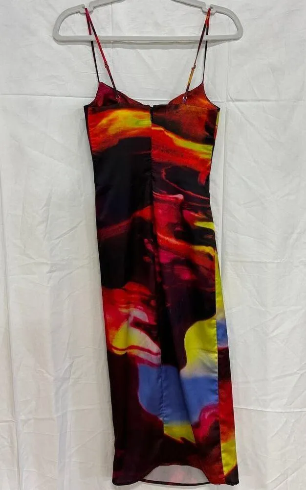 House of CB Mitzi Printed Satin Sleeveless Corset Midi Dress Multi Women's XS - Image 5