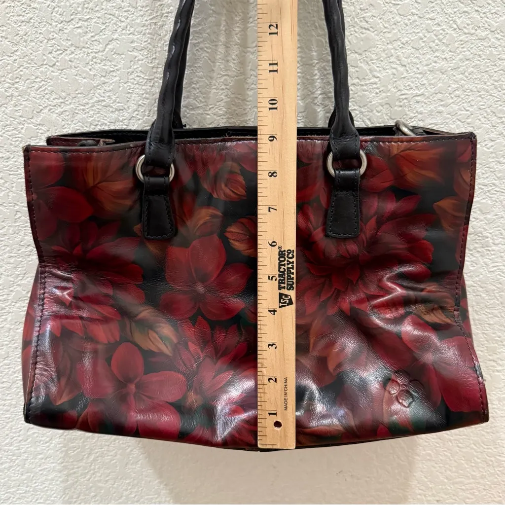 PATRICIA NASH Leather Primrose Satchel Rustic Mums Floral Shoulder Bag NO STRAP - Image 7