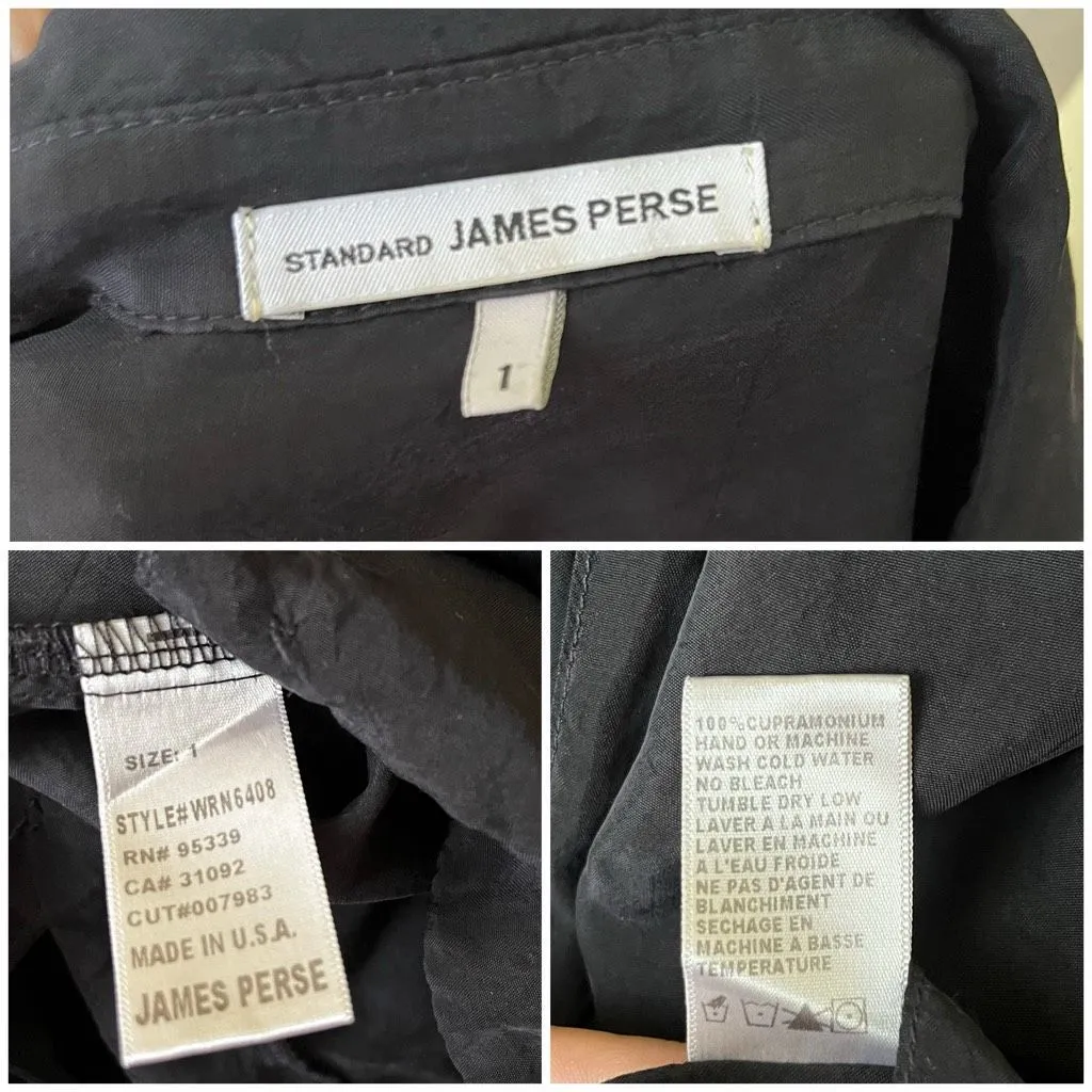 James‎ Perse Black Button Front Shirt Dress with Drawstring Waist Size 1 (Small) - Image 6