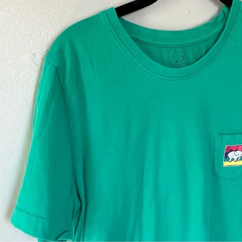 Ivory Ella Short Sleeve Crewneck Graphic Tee Cotton Shirt Green XS X-Small - Image 2