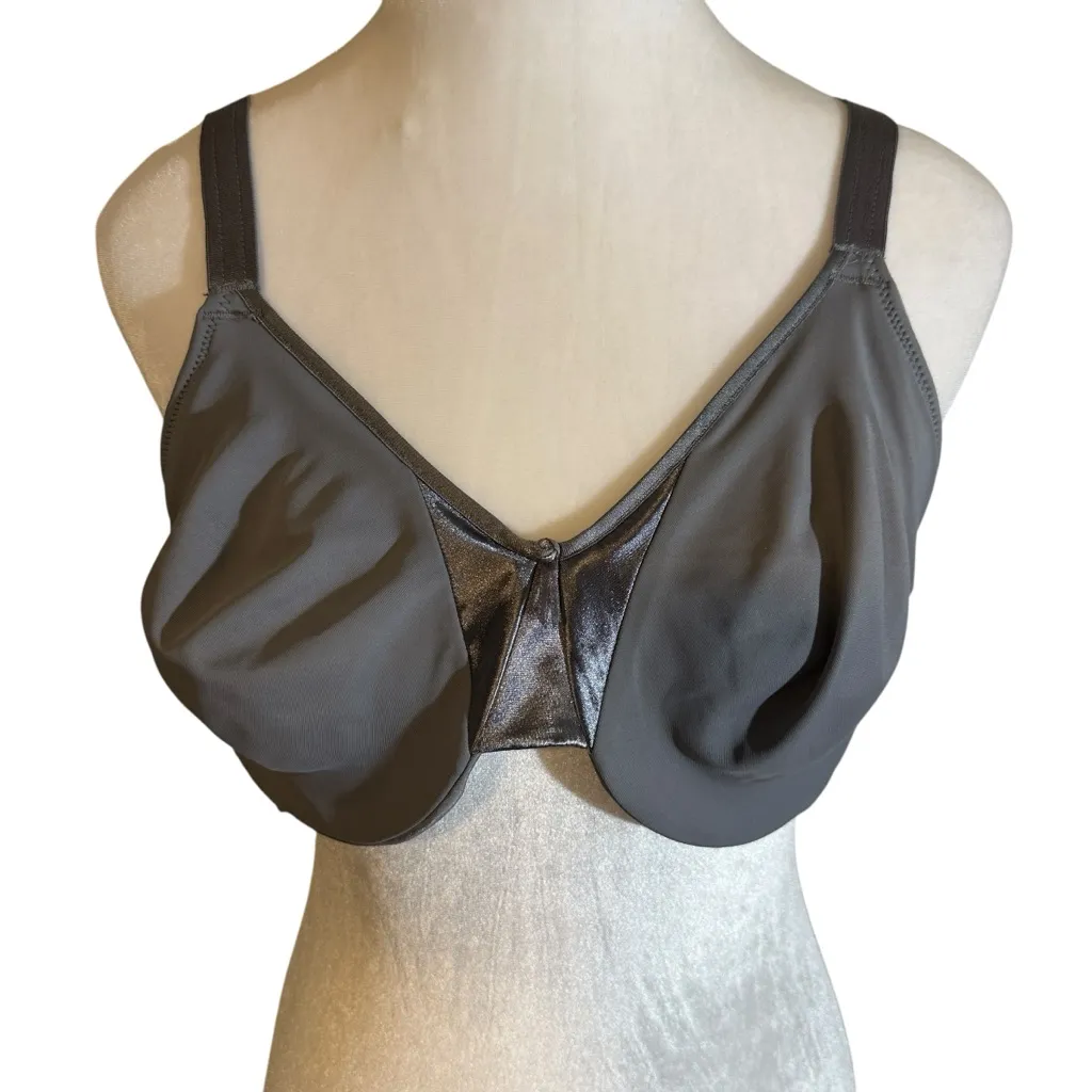 Olga Women's Plus Size Pink Grey Sateen Underwire Bra Set of 2 40C Pink - Image 3