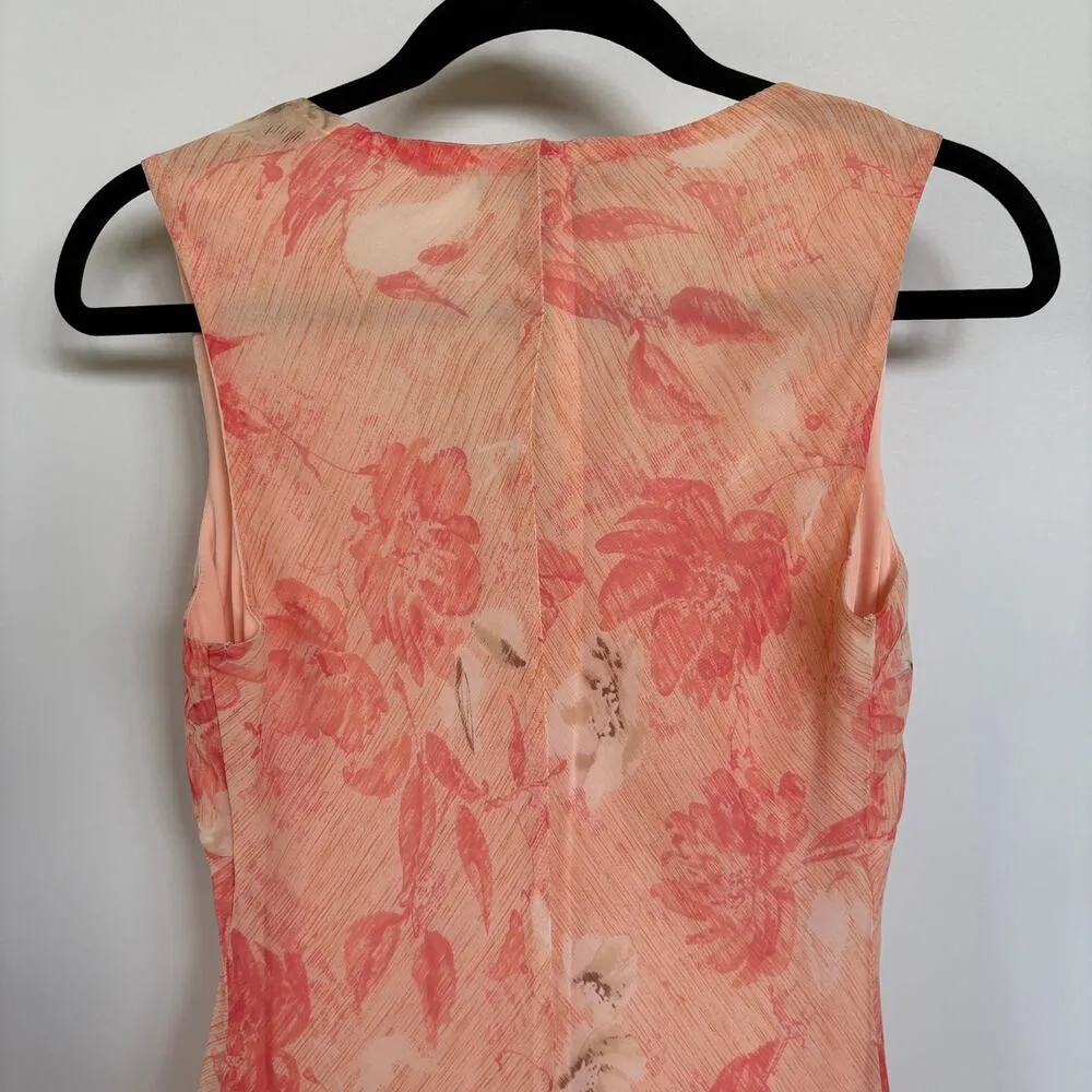 Y2K Fairy Floral Pink Babydoll Midi Dress Wedding Guest Cocktail Ethereal Size 4 - Image 4