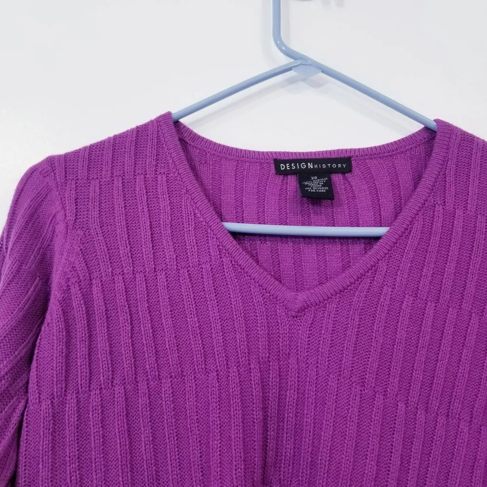 Design History Purple Knit Pullover Sweater - Image 2