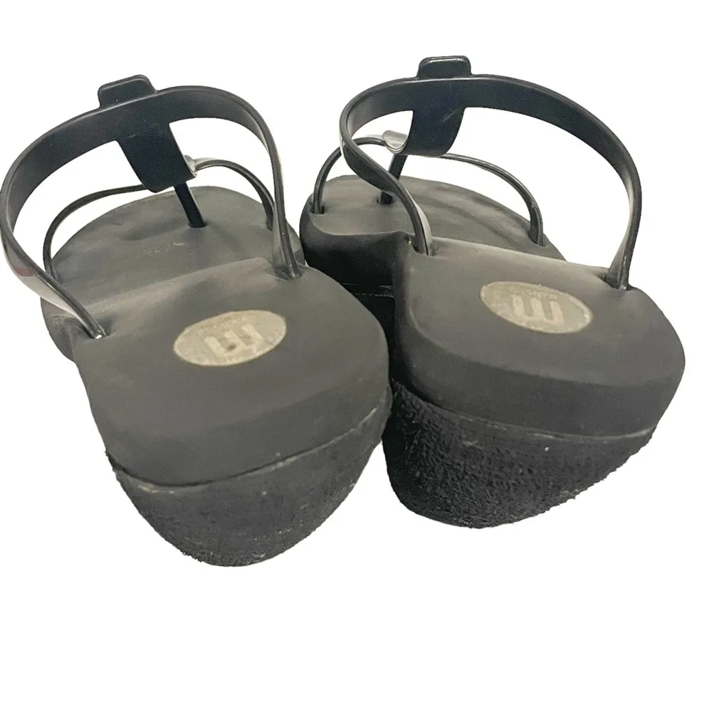 Melissa Size 9 Black Strappy Foam Platform Heels Sandals - Image 4