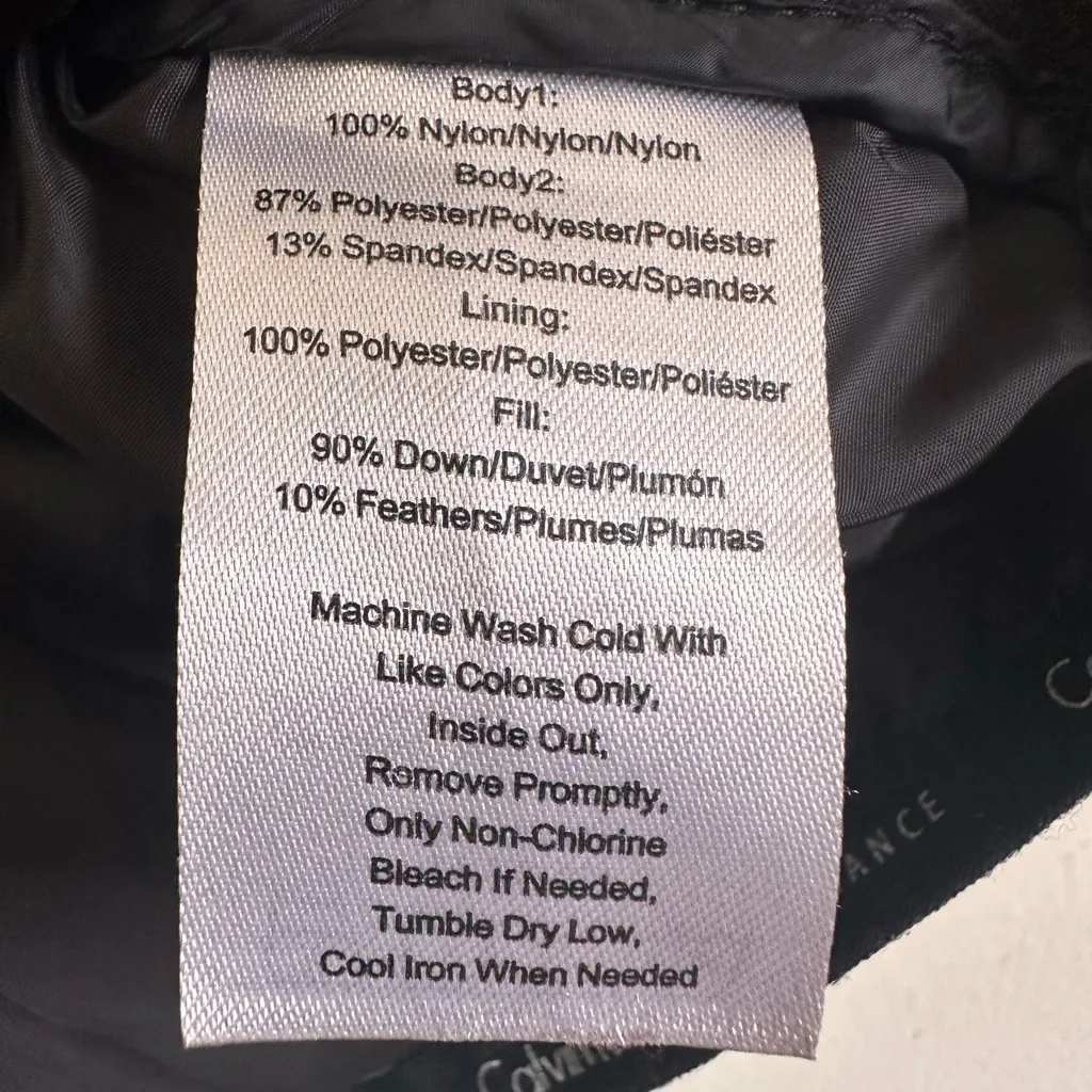 Calvin Klein performance premium down full zip light weight black vest size M Size M - Image 8