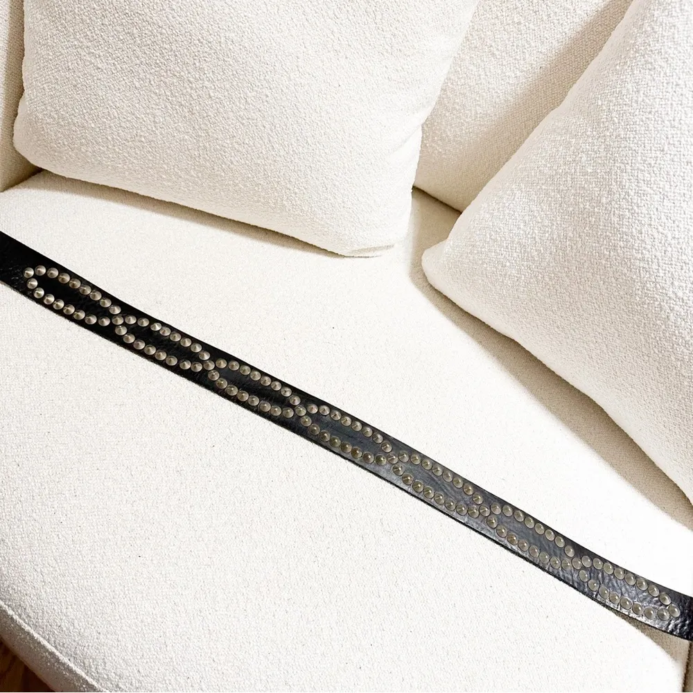 Black & Brown London Leather Studded Rhinestone Eagle Bird Belt Buckle Festival - Image 5