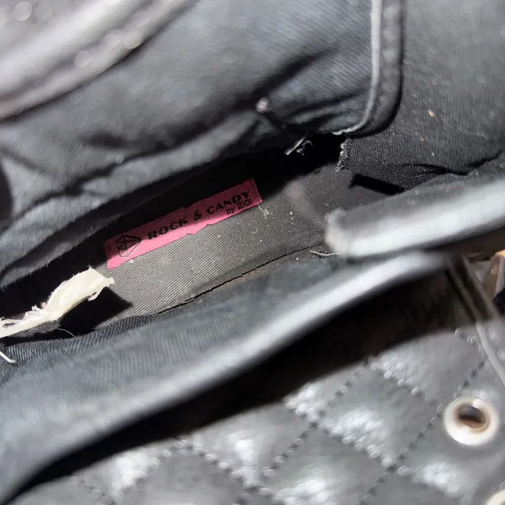 Rock & Candy by Zigi Black Lace Up Boots Size 10 Vintage Combat Grunge Plaid 90s - Image 8