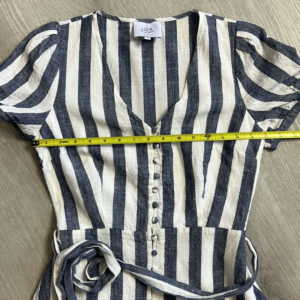J.O.A • striped linen blend mini dress - Image 12