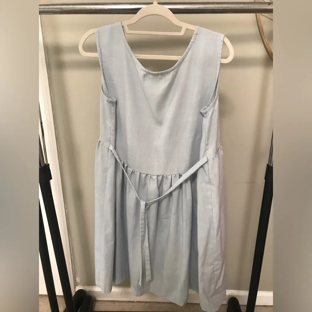 Blue embroidered dress - Image 4