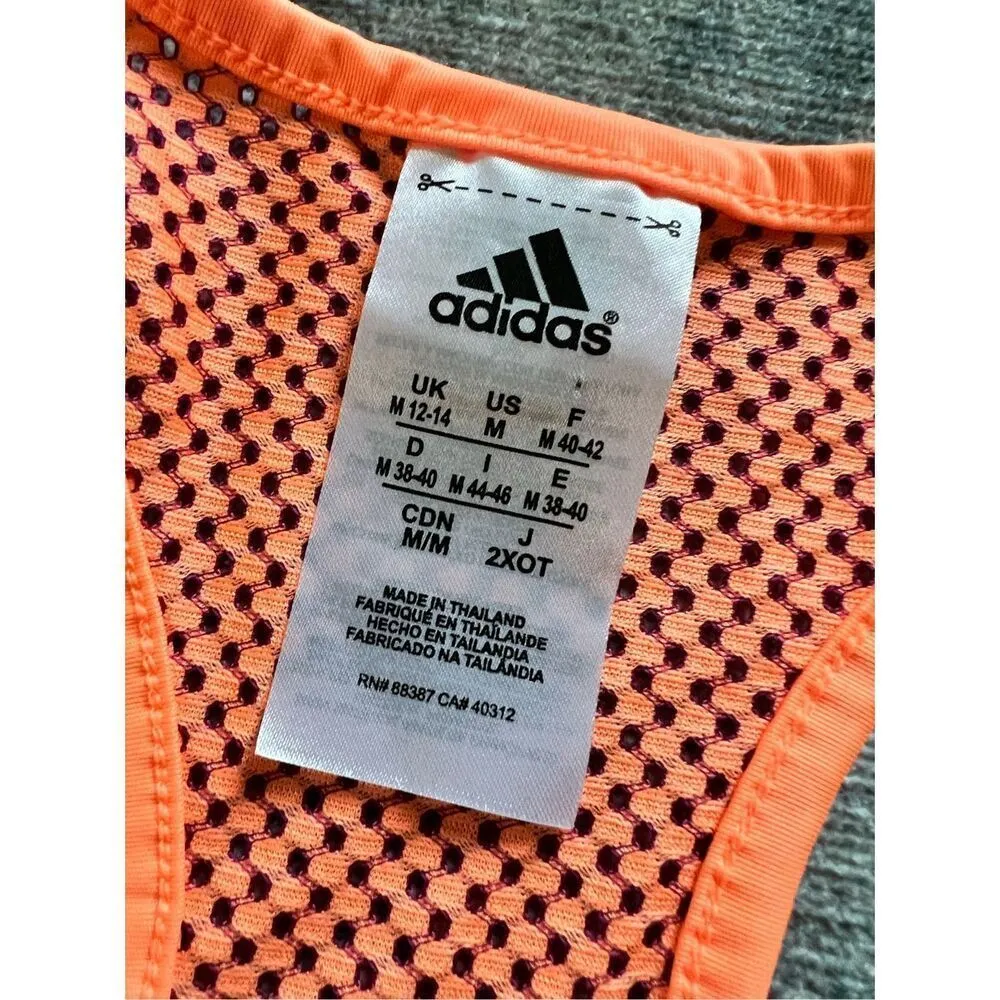 Adidas Purple Orange Mesh Panel Racerback Athletic Tank Top Medium - Image 3