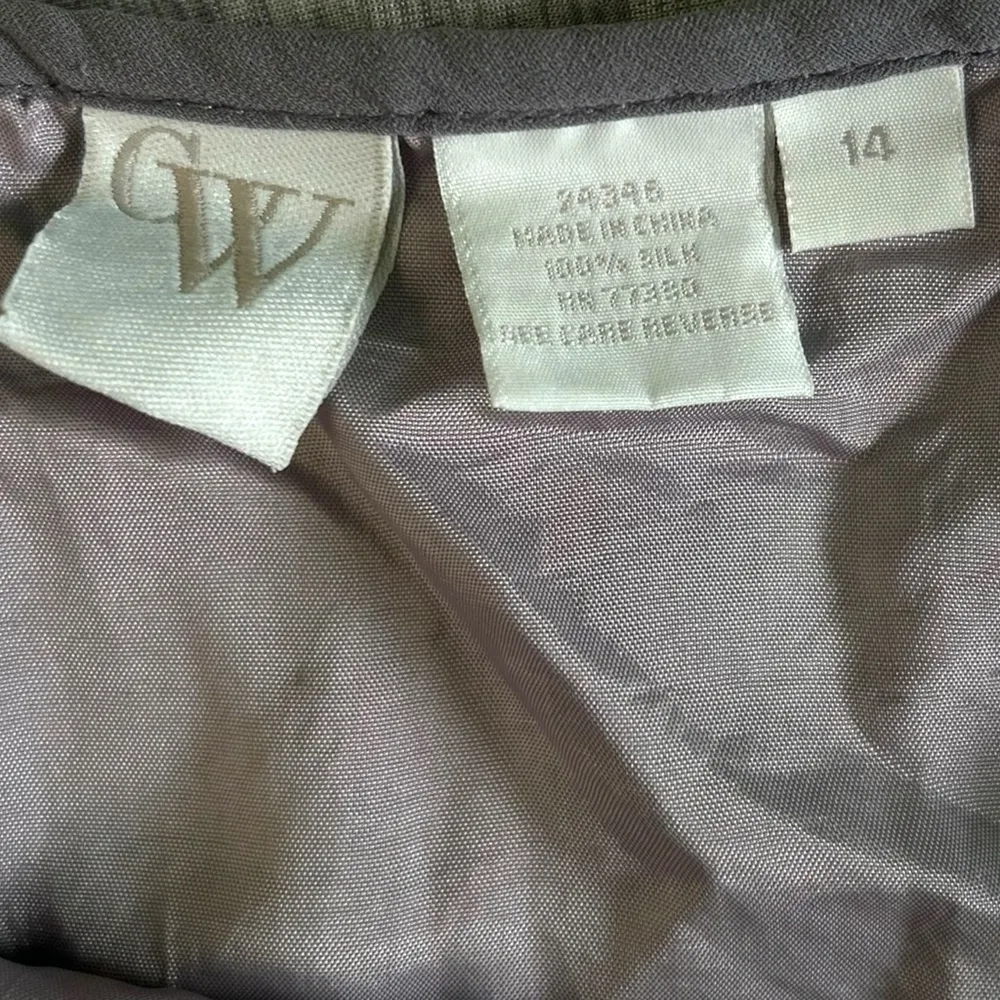 Vintage Women’s Smoky Purple Plum Silk‎ With Velvet Trim Blouse And Skirt Set 14 - Image 9