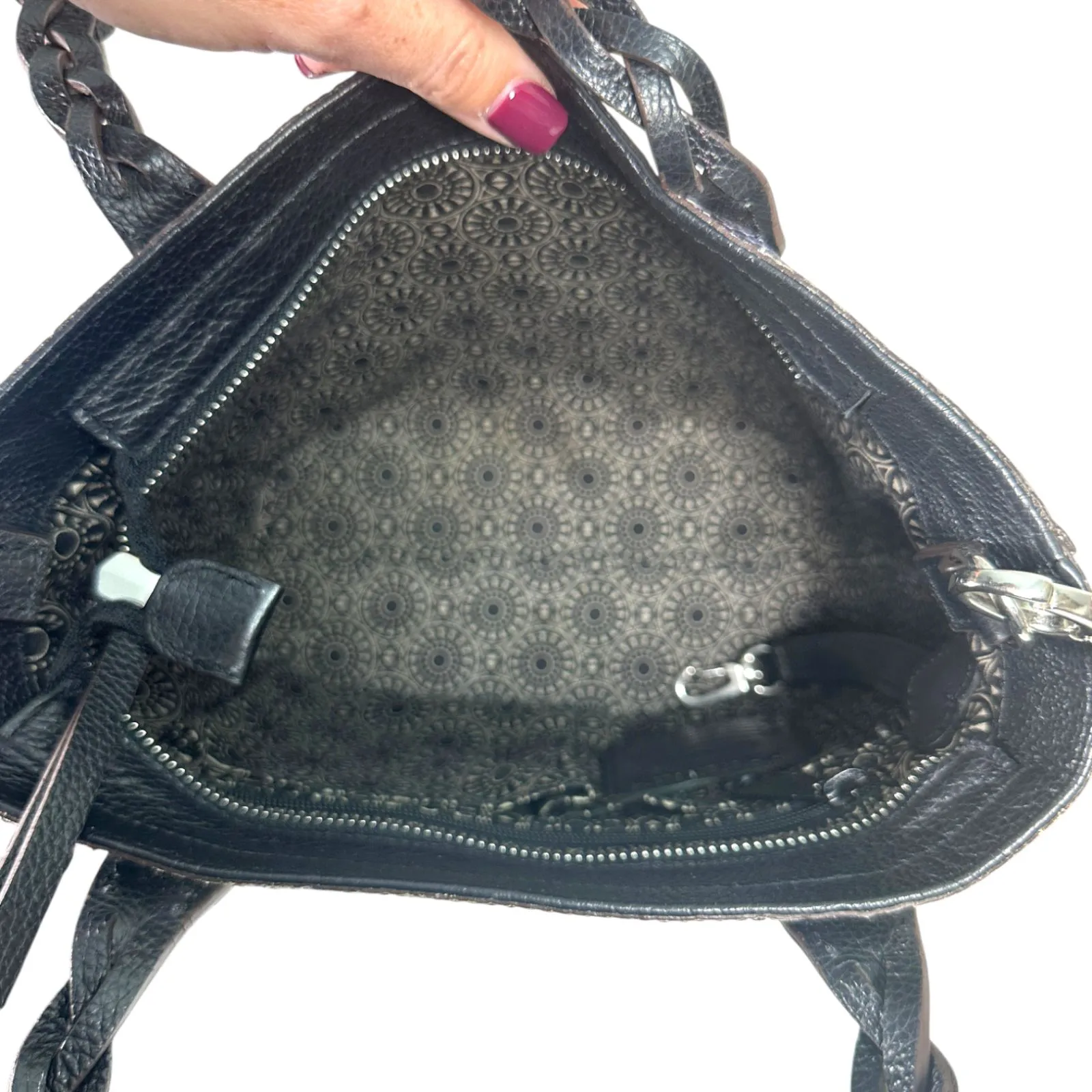 Brighton Africa Stories Zeena Butterfly Zebra Leather Purse Shoulder Crossbody - Image 4