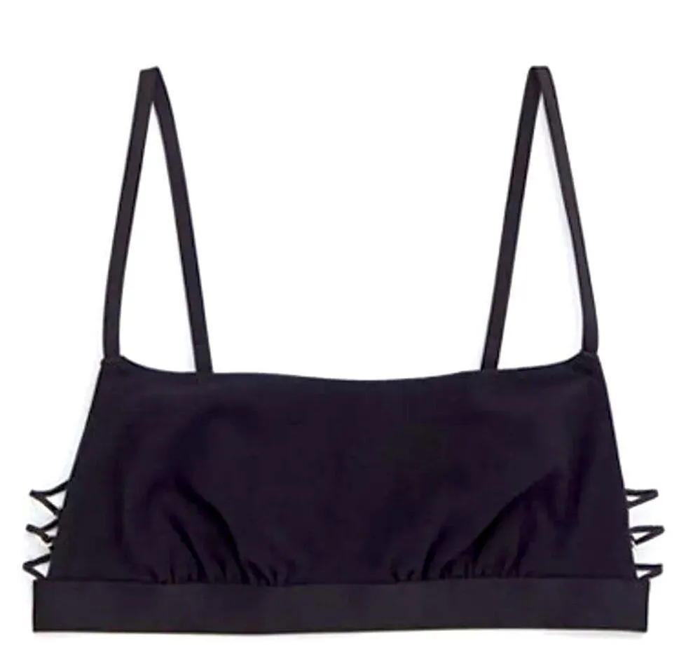 aerie Aerie Women's Adjustable Strap Bandeau Bralette - Black Size S - Image 2