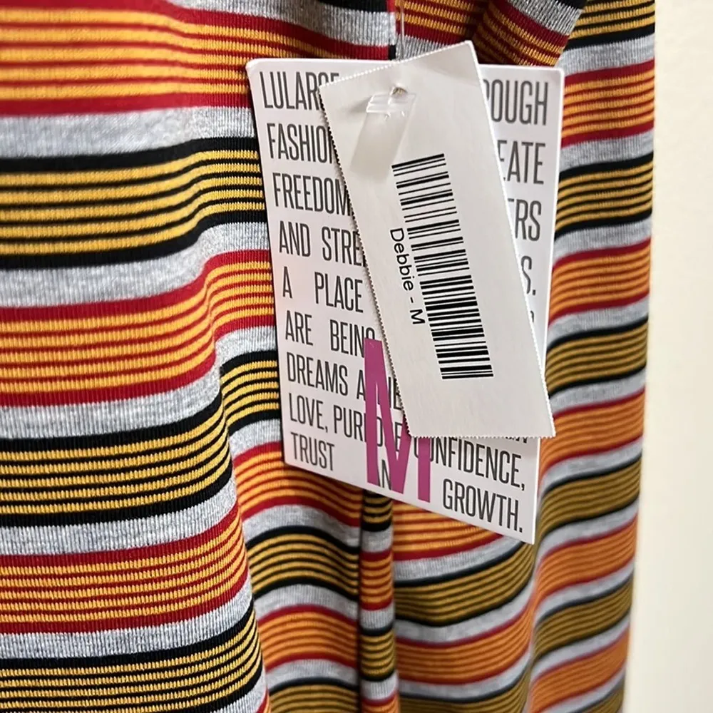 LuLaRoe Multicolor Striped Debbie Dress Size M - Image 5