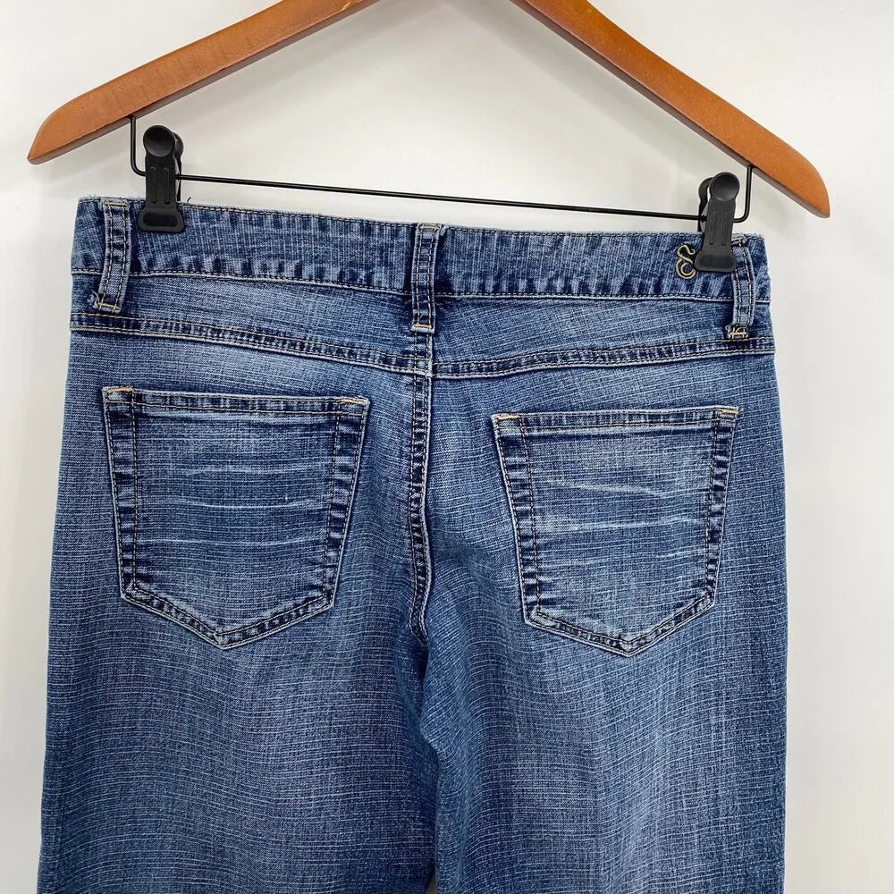 Space Girls Y2K Jeans Peacock Embroidery Womens Size 5 28" Waist Low Rise Blue - Image 5