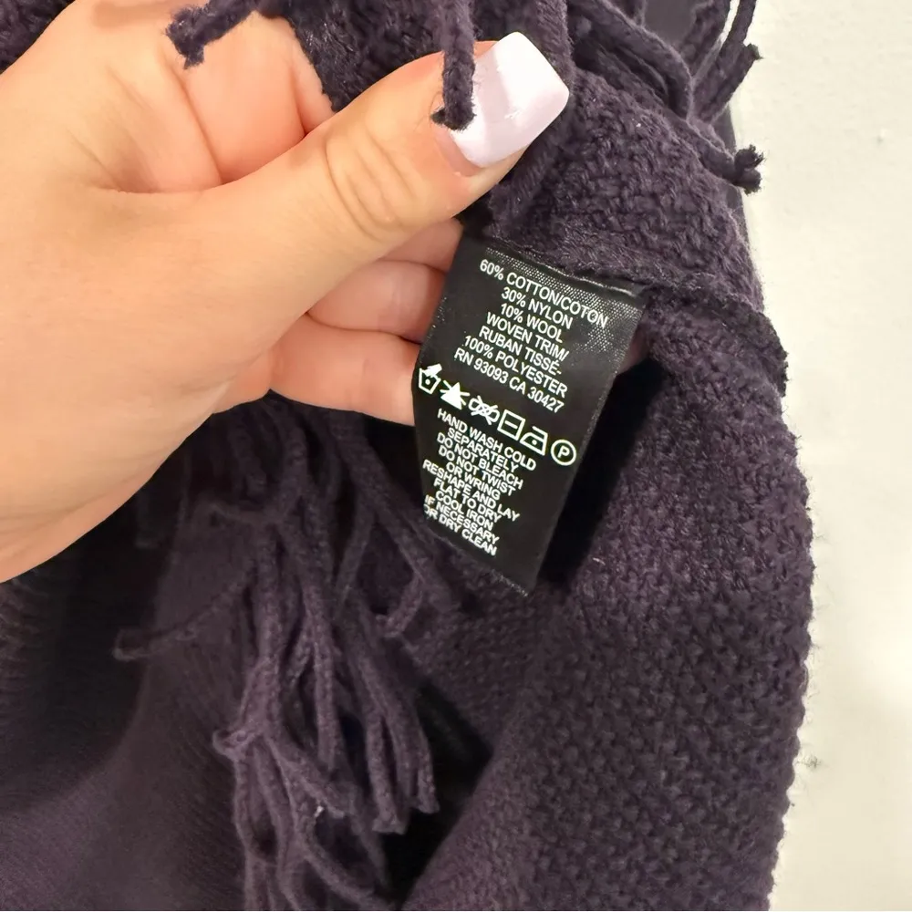 Nic + Zoe Catalyst Textured Puffy Fringe Coat in Night Shade M - Image 5