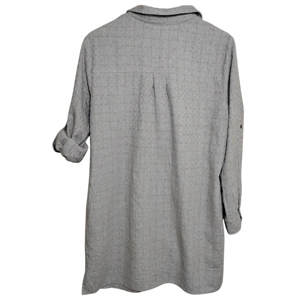 TCEC Gray Flannel Shirt Dress, Large - Image 2