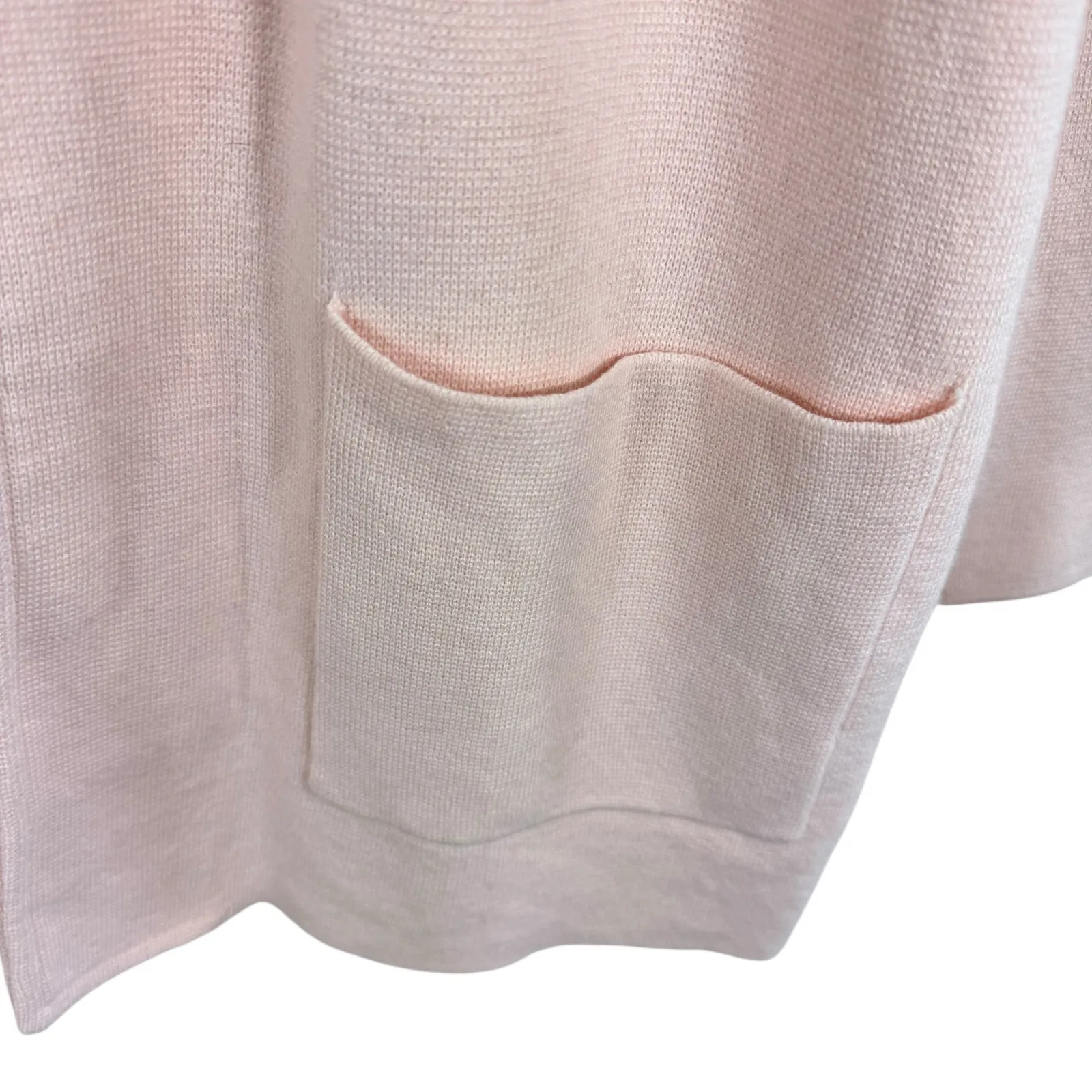 Magaschoni Pink Cotton Wool Collared Knit Open Sweater Blazer Pockets Size M - Image 3