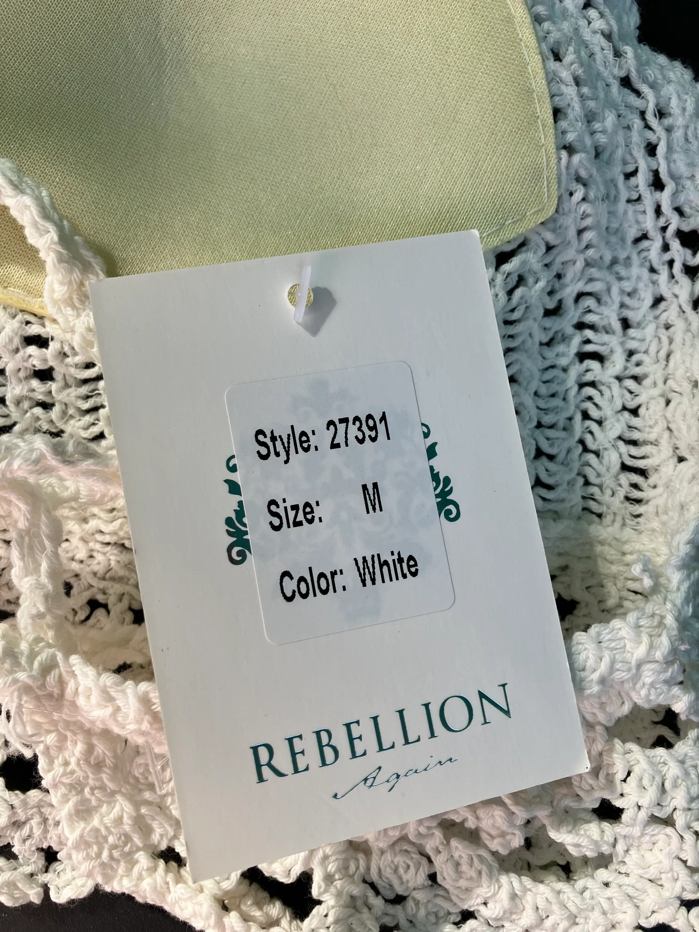 Rebellion Again White Crocheted Bra Top - Image 7