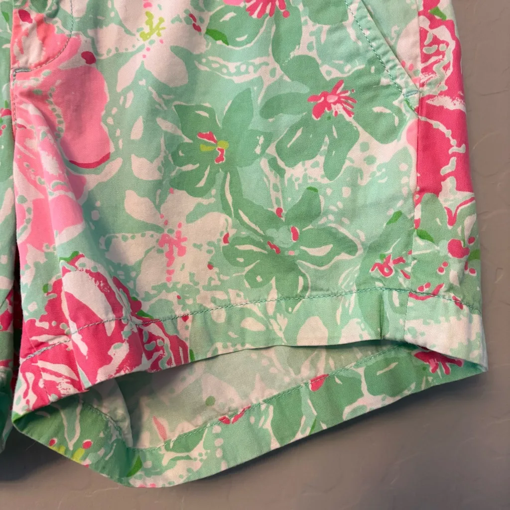 Lilly pulitzer the callahan shorts in beach wave green pink floral pattern sz 4 - Image 10